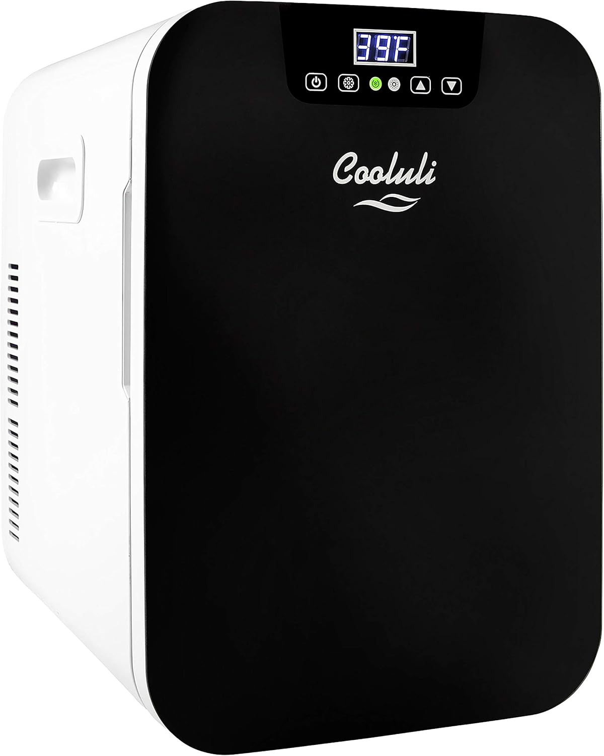 Cooluli 20L Mini Fridge For Bedroom - Car, Office Desk & College Dorm Room - Glass Front & Digital Temperature Control - Small 12v Refrigerator for Food, Drinks, Skincare, Beauty & Breast Milk (Pink)