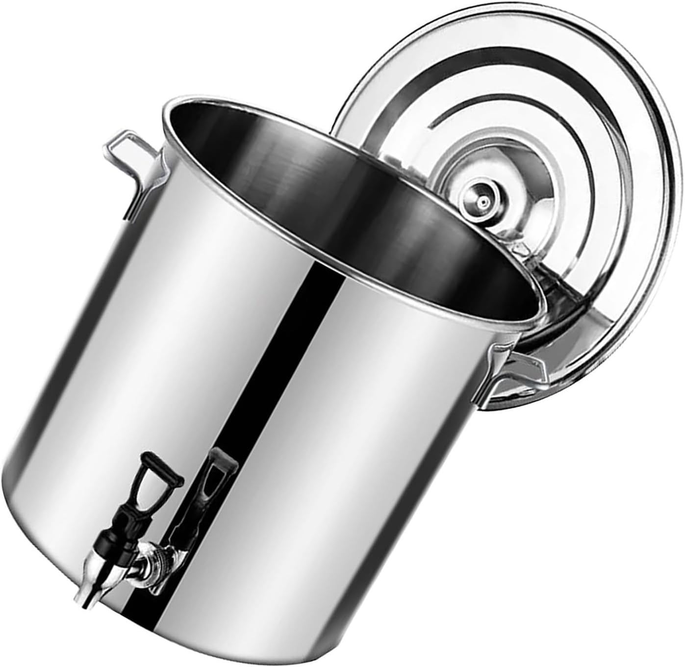 Thicken Milk Can with Tap and Lid Included, Home Brew Kettle Stock Pot with Spigot Spout, Stainless Steel Brewing Stock Pot for Home Outdoor Use(90L)