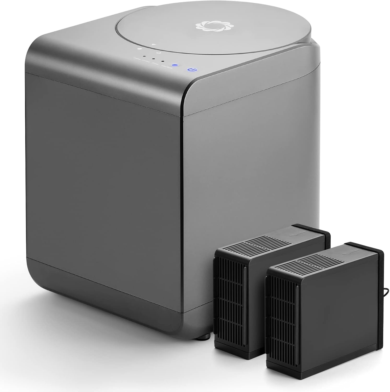 Airthereal Revive Electric Kitchen Composter with Visual Cover, Upgraded SHARKSDEN® Tri-Blade, Turn Food Waste and Scraps into Natural Fertilizer for Plants, R500-V, Grey