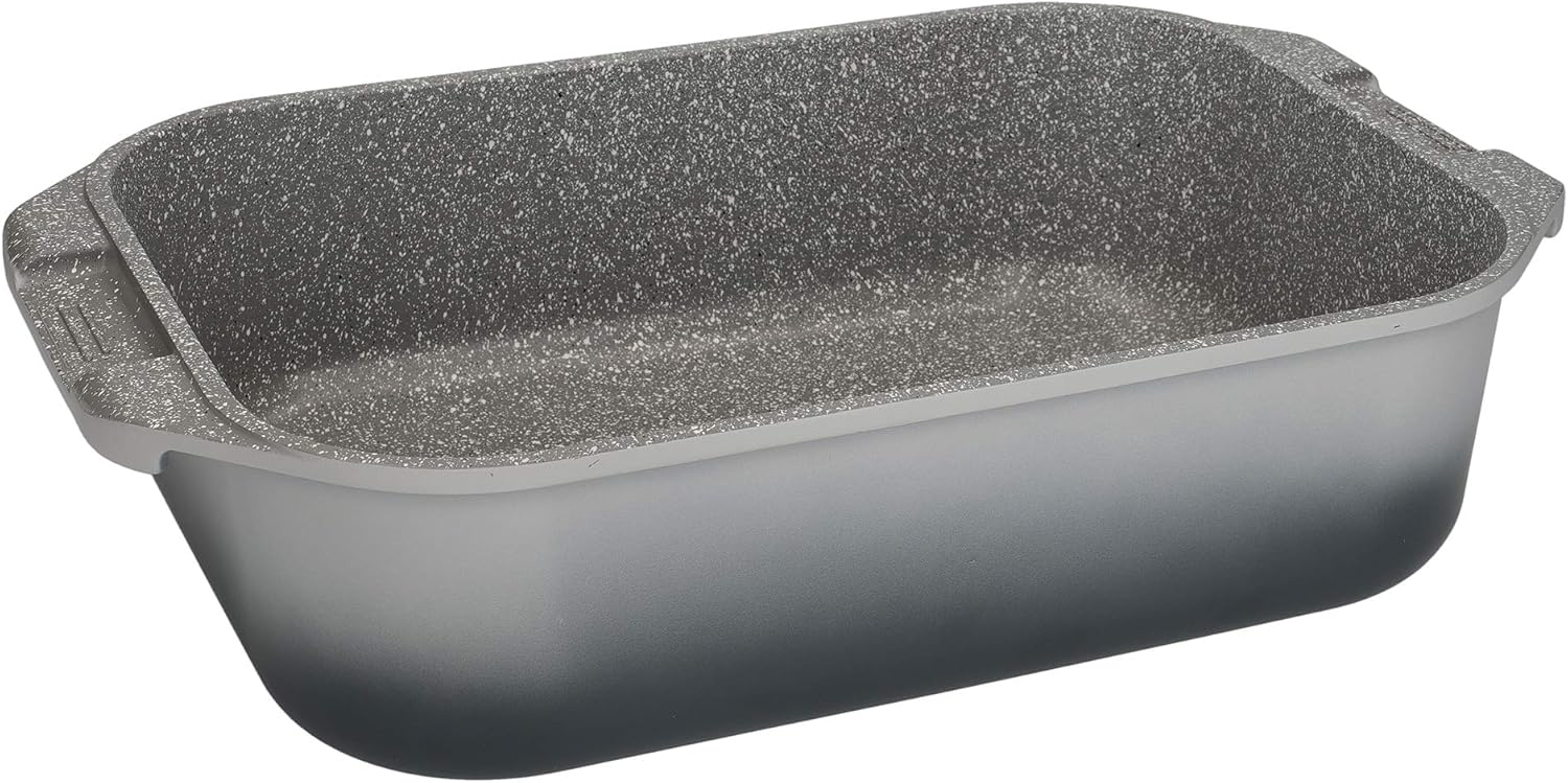 MasterClass Deep Cast Aluminium Roasting Tin, Lightweight Roasting Tray with Handles, Oven and Induction Safe, 41 x 26 cm, Grey Ombre