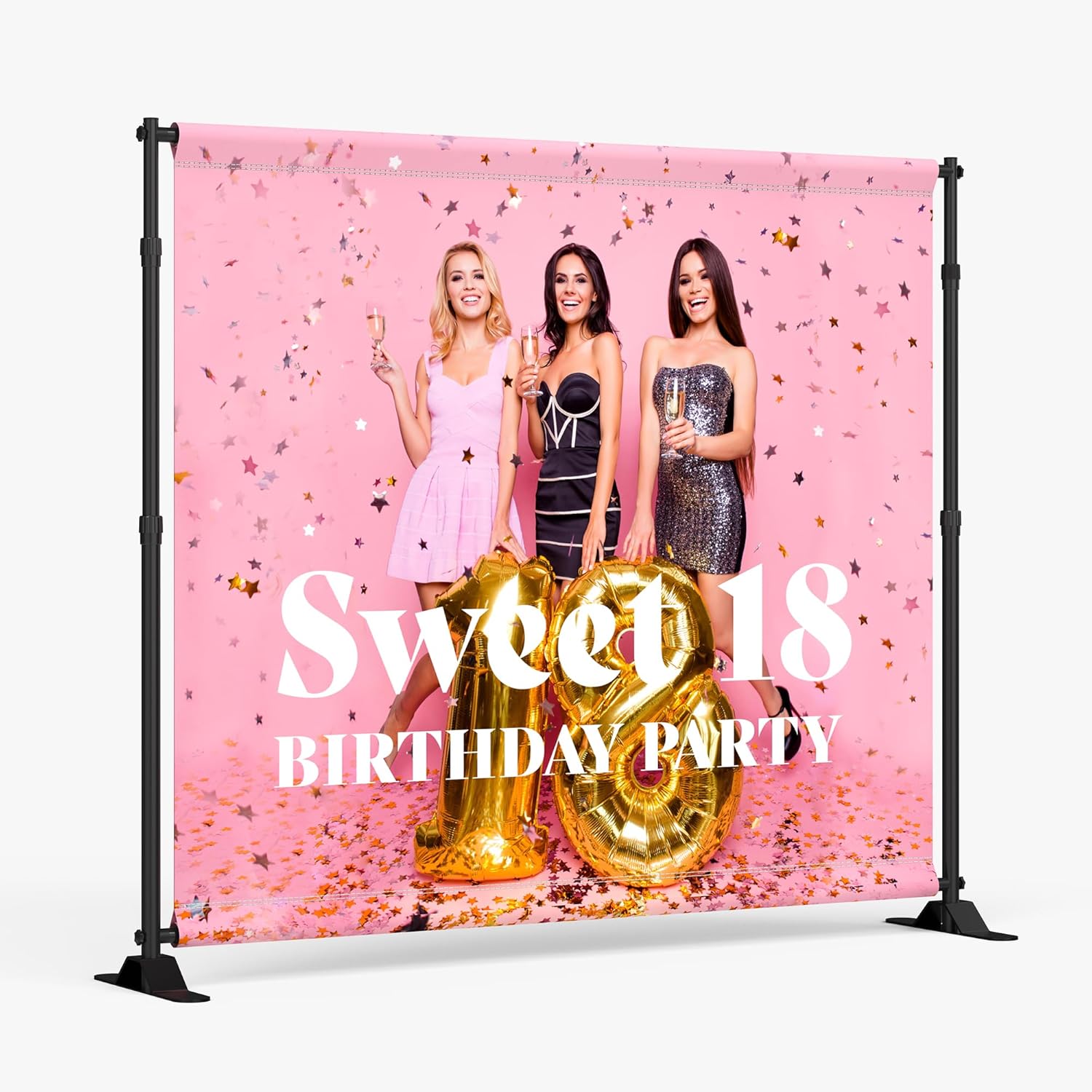wall26 Custom Banner for Birthday Personalized Photography for Birthday Wedding Anniversary Party - 5x6 feet（WxH)