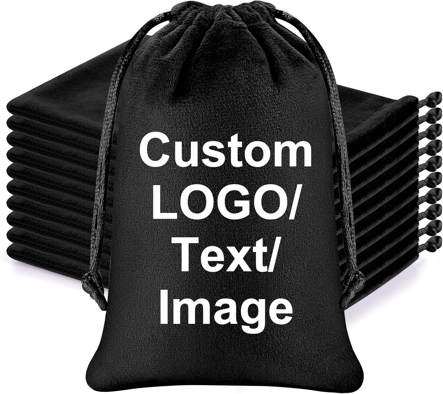 Yatihugy 100 PCS Personalized Christmas Gifts Bags, Custom Photo Santa Sack Xmas Eve Boxes Christmas Gift Bag Pouch for New Year Party Supplies