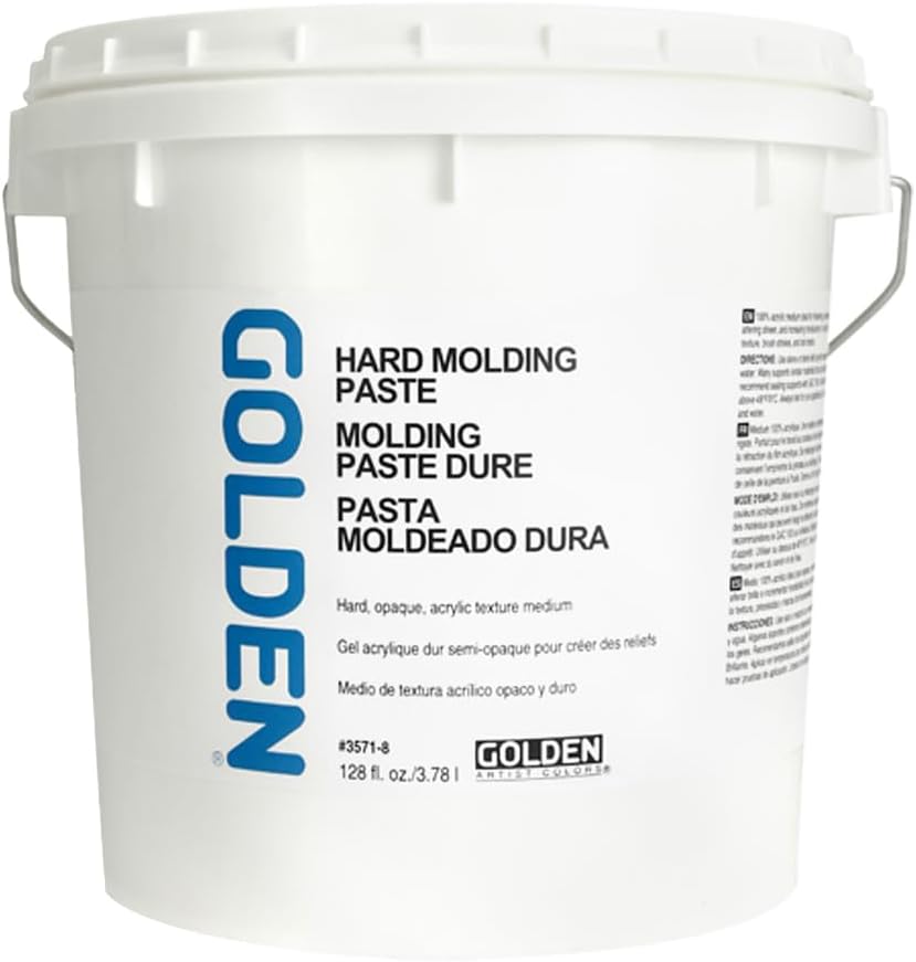 Hard Molding Paste by GOLDEN, 128 fl. oz. Jar, Professional Acrylic Paste Medium, Semi-Opaque