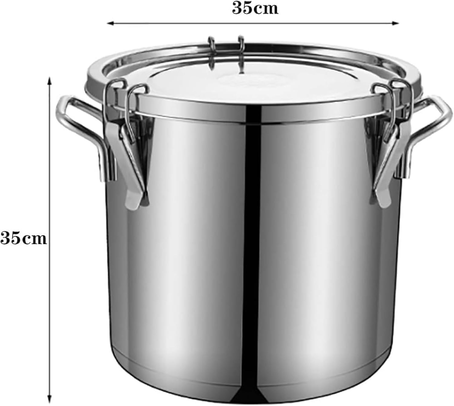 Large Stock Pot with Lid - 304 Stainless Steel Sealed Stock Pot - Double-Layer Thickened Bucket with Lid for 24-Hour Heat Preservation - Large Capacity Kitchen Jar