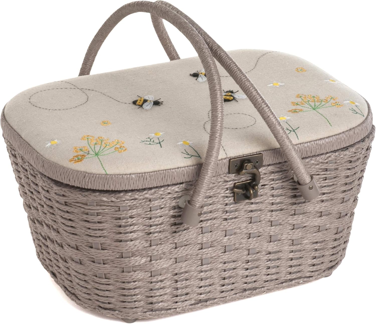 Groves Hobby Gift Sewing Box, Wicker Basket, Applique, Linen Bee (HGLHB)