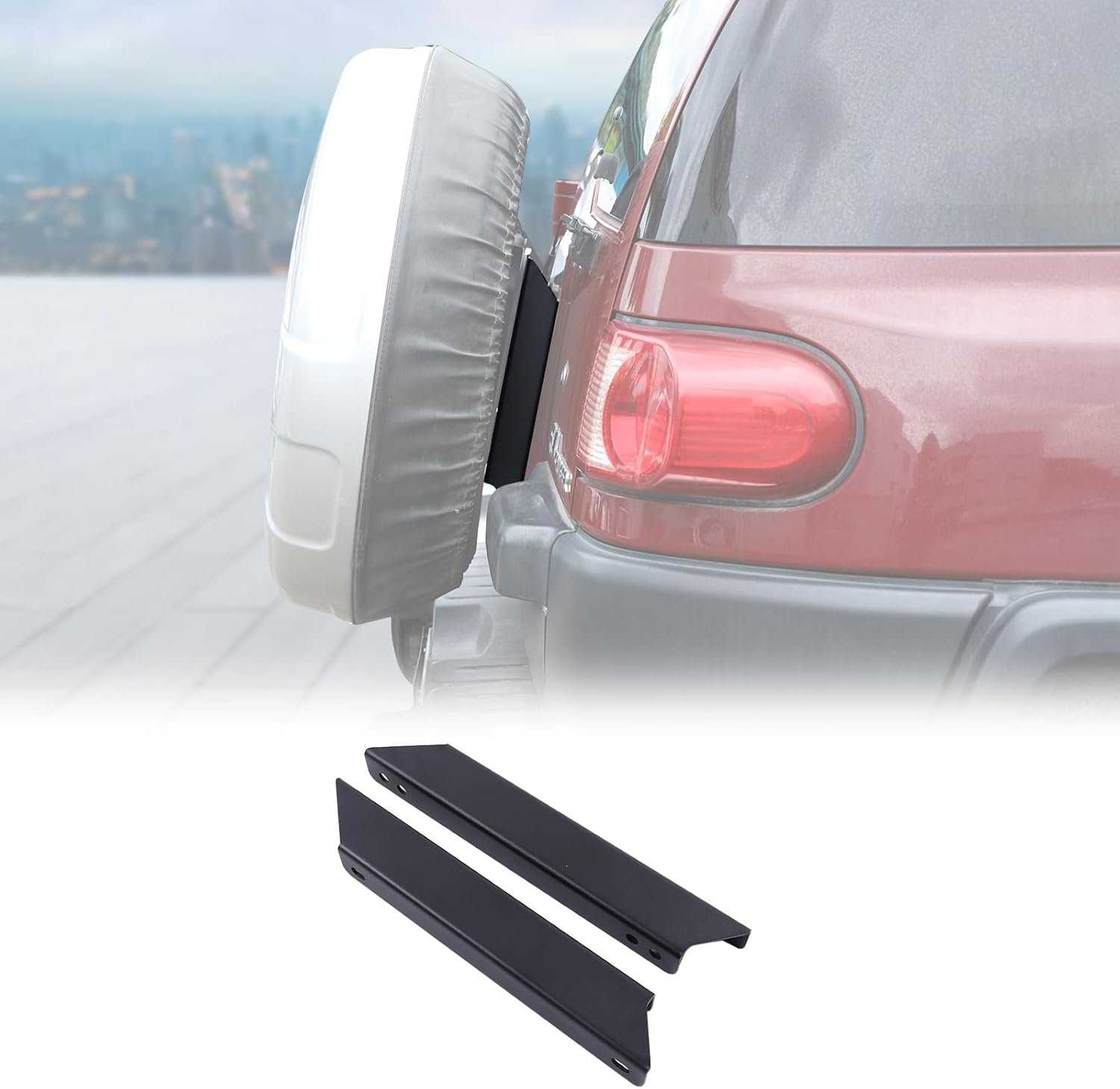Spare Tire Carrier Mount Compatible with Toyot@ FJ Cruiser 2007-2021, Rear Spare Wheel Heighten Holder Mount, Spare Tire Reinforcement Bracket Accessories