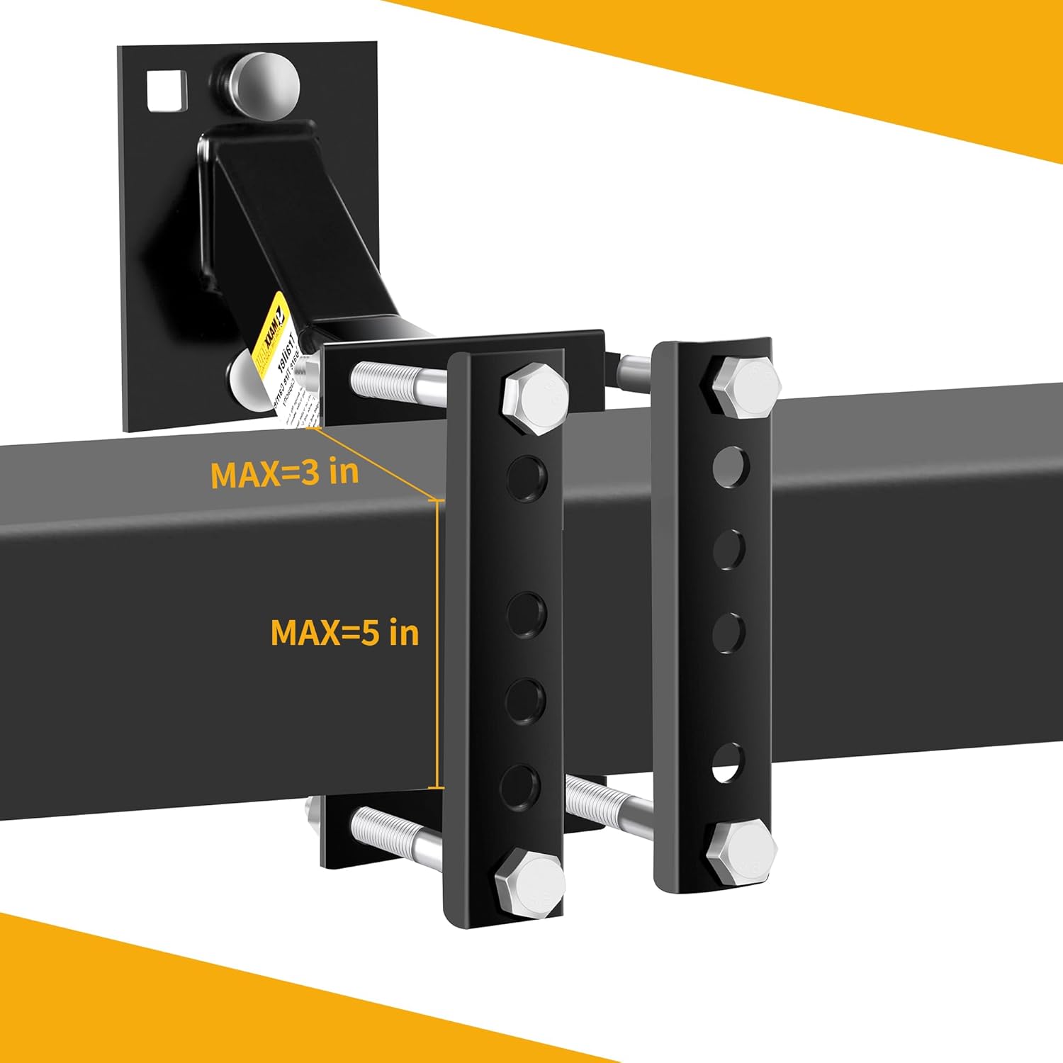 MAXXHAUL Spare Tire Carrier Trailer Tongue Mount | For 4-5 Lug Wheels | Powder Coated | For Boat Trailers | Model 50214 | Pack of 6