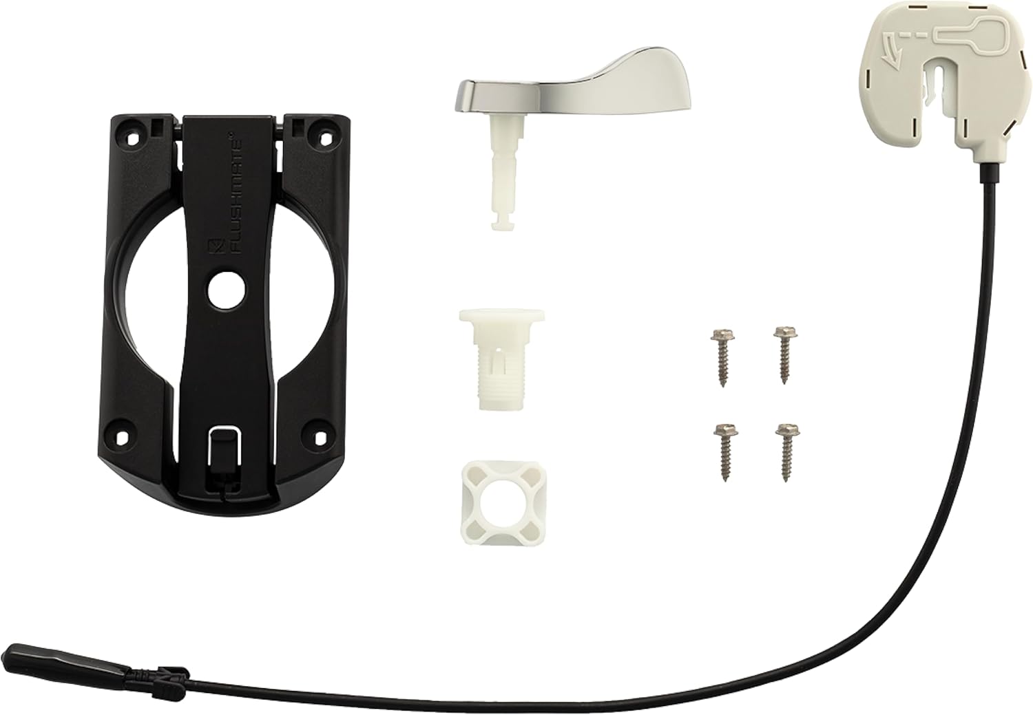 FLUSHMATE AP400504-PN Universal Handle Replacement Kit for 504 Series - LH or RH Polished Nickel Handle Included, ADA Compliant, Quiet Operation, Ideal for Residential & Commercial Use