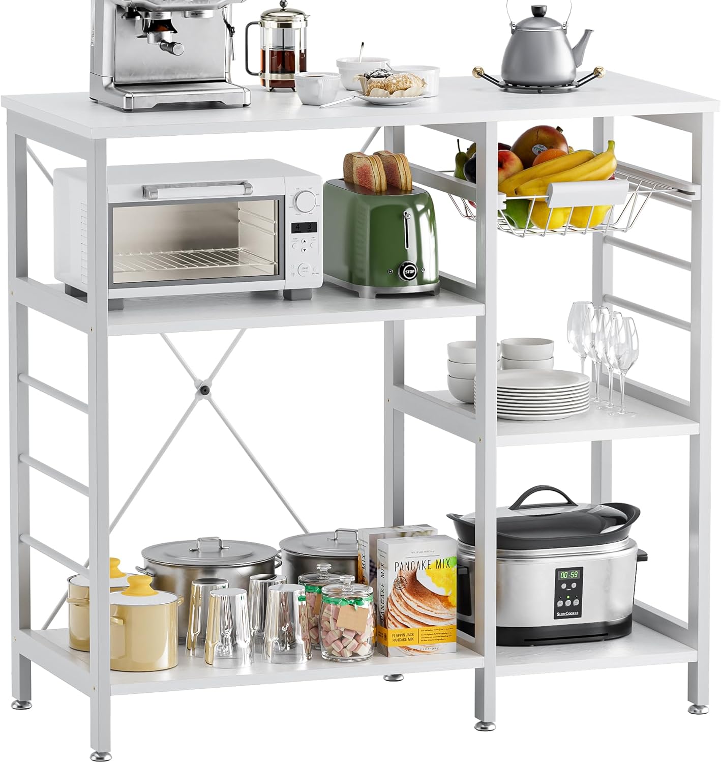 Baker’s Rack, Microwave Oven Stand with Bamboo Frame, 35.43