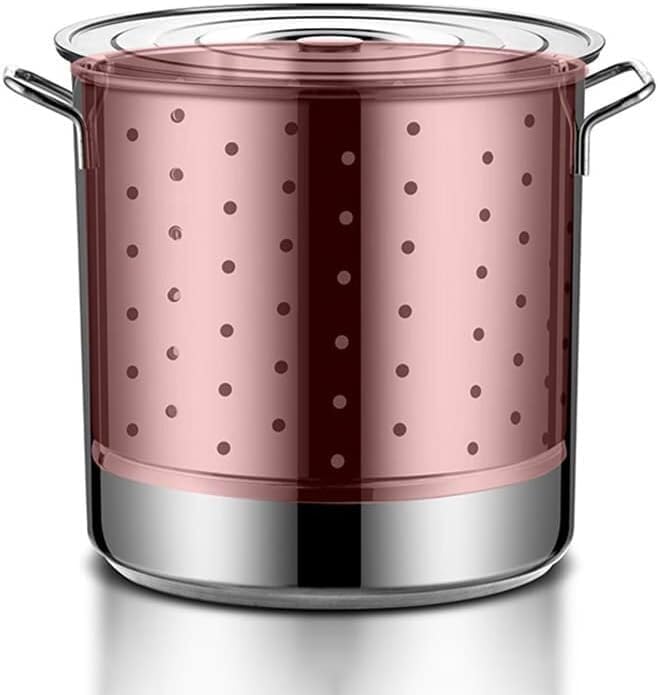 Large Stainless Steel Stockpot with Strainer Basket & Lid - Seafood Boil Pot for Crawfish, Turkey Fryer, Soup & Outdoor Cooking(63Qt)