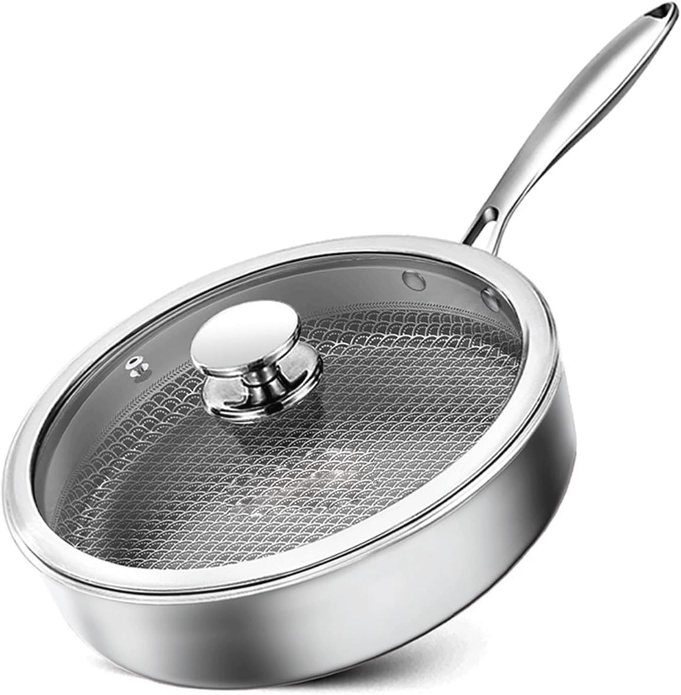 ,Soup Pot Stainless Steel Pan Pan Household Frying Pan Steak Frying Pan Pancake Pan Induction Cooker Gas Stove Wok