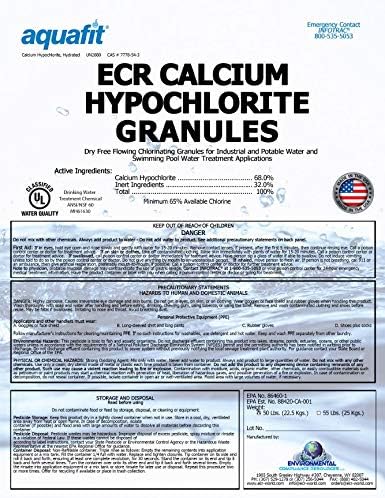 ECR Calcium Hypochlorite Granules - Pool Shock - 50 Pounds