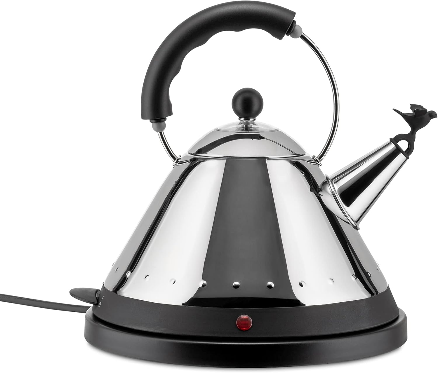 Alessi MG32 B Electric Kettle Wire-Free Stainless Steel with PA Handle and Attachment, Black, 20.7 x 31 x 18.5 cm