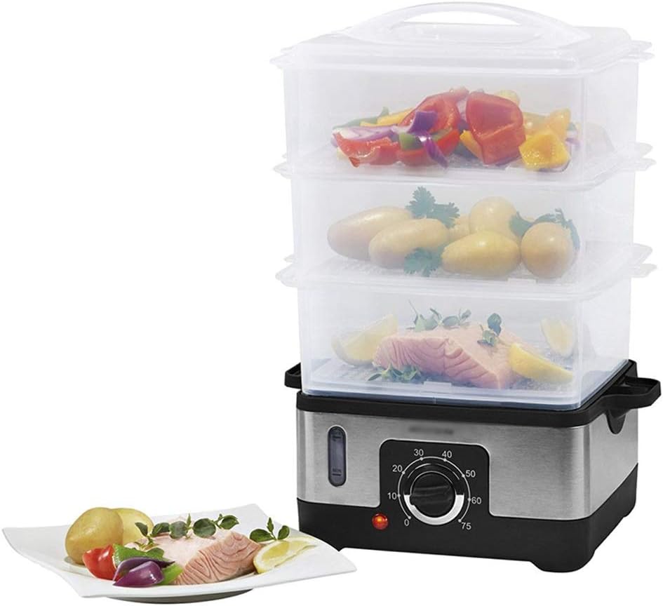 Home Electric Food Steamer Multifunctional Steamer Pot Automatic Power-of 3-Layer Large Capacity Seafood Steamer Cooker