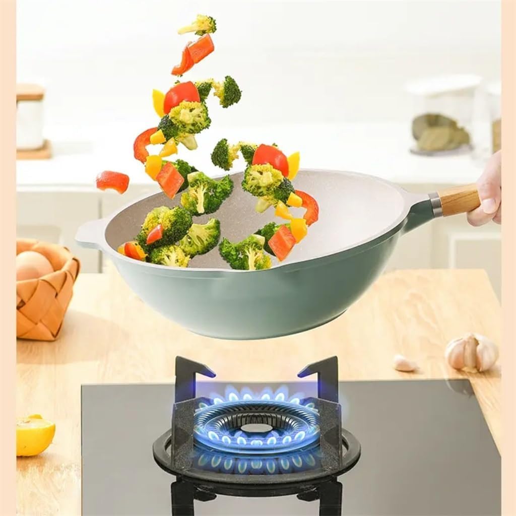 Ceramic Non-stick Wok Household Pan Frying Induction Cooker Gas Special