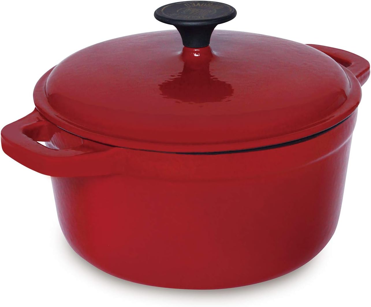 Hell's Kitchen Cast Iron Nonstick, 3 QT-Red-Dutch Oven, 3QT,