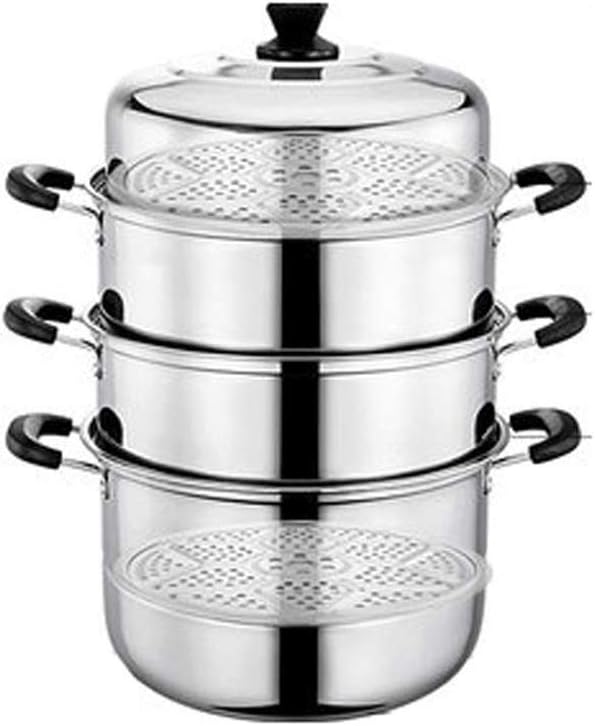 Large Steamer Commercial Thick Stainless Steel Steamer Double Layer 4 Layer Electromagnetic Stove Cooker Electromagnetic Stove Universal Cooker (40CM