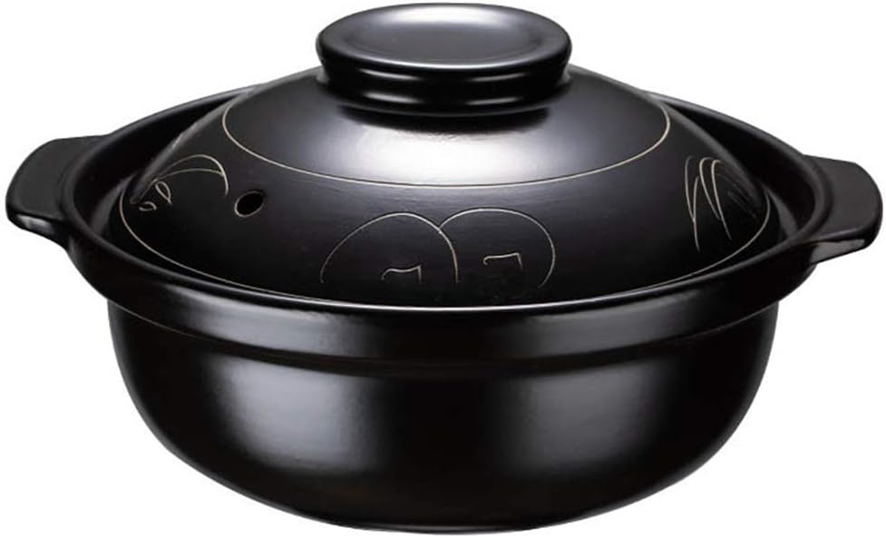 Small Casserole Clay Pot Non-Stick Soup Pot Delicious Stew Ceramic Stone Bowl, Pot with Lid Diameter 19cm