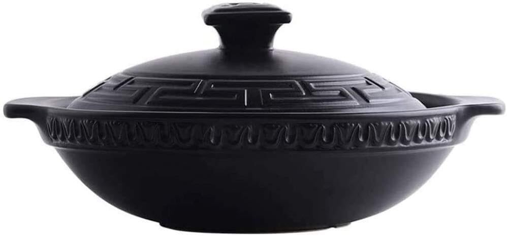2.6L High-Grade Ceramic Casserole with Lid, Stone Bowl for Soup, Hot Pot, Bibimbap, Claypot Rice, Suitable for Gas, Electric & Microwave Use