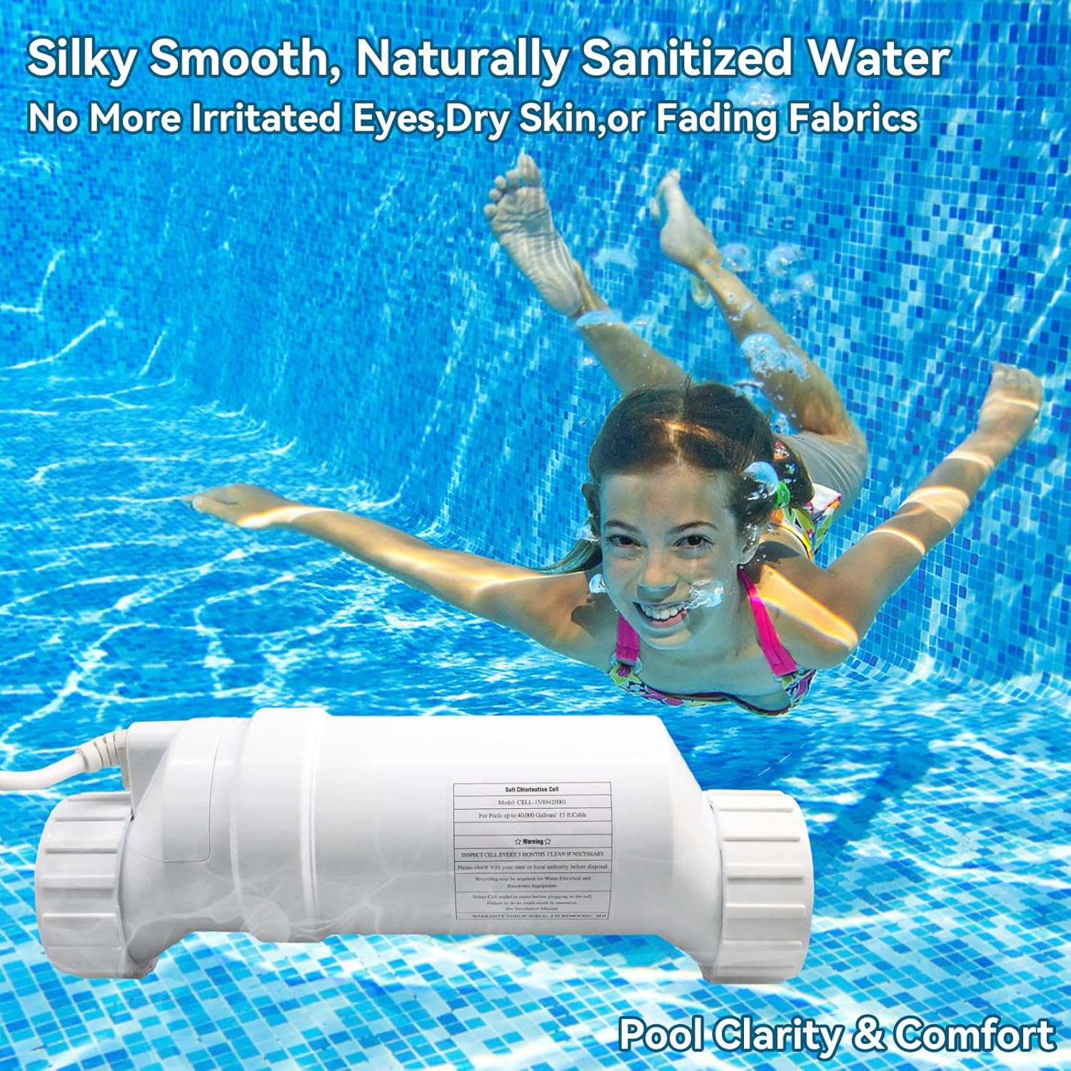 T-Cell-15 Salt Cell Replacement for Hayward,Compatible with AquaRite, AquaTrol & More – Up to 40,000 Gallon Pools,Cuts Chlorine Costs by 50%,Long-Lasting & Easy to Install