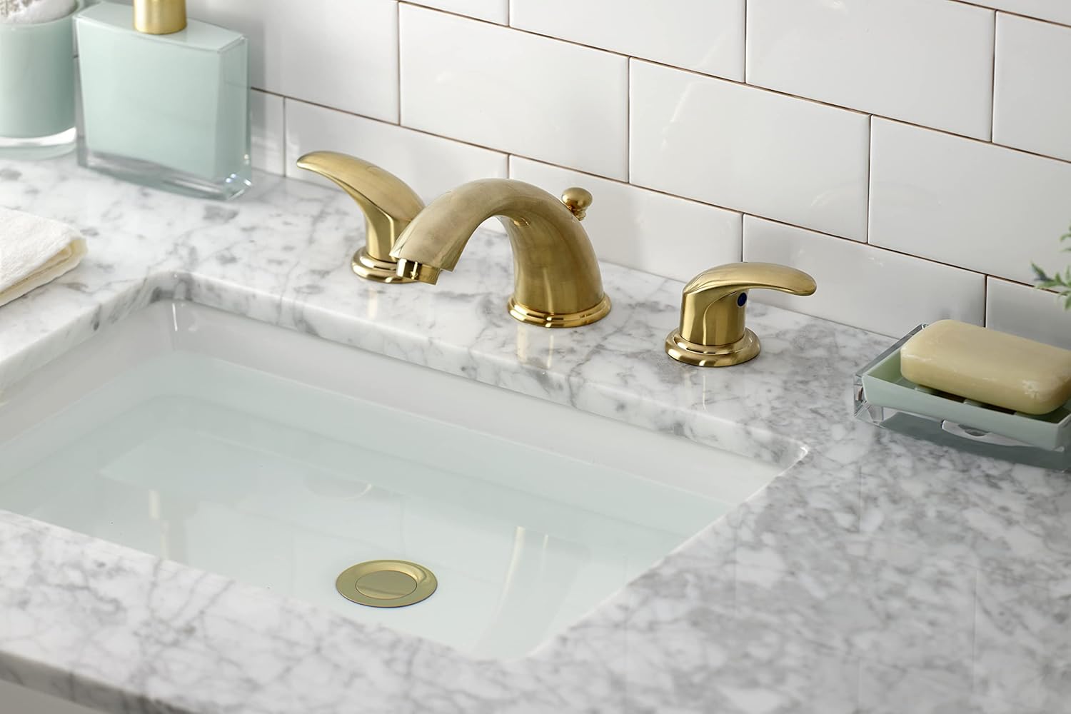 Kingston Brass KB6967LL Legacy Widespread Bathroom Faucet, Brushed Brass