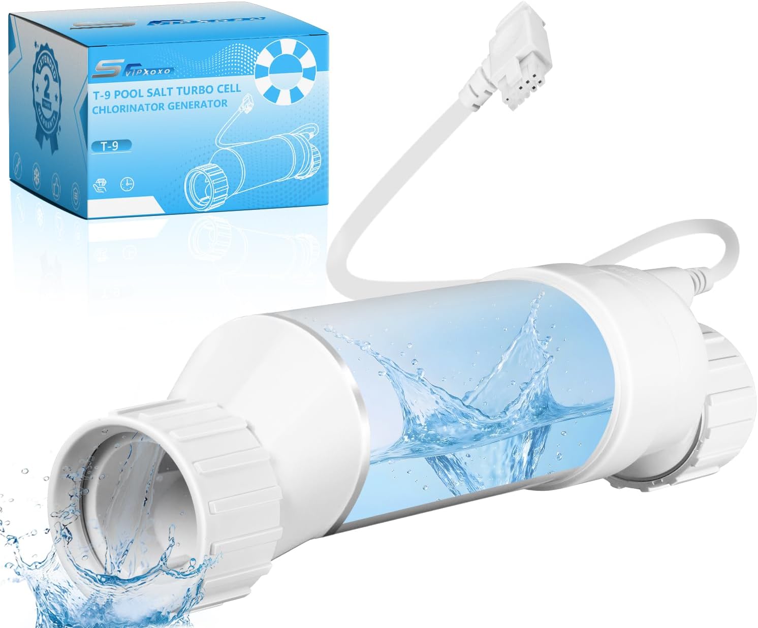 T-9 Salt Cell for Pool Chlorinator System Fits Hayward Cell T-9 W3T-Cell-9 BLT9H AquaRite, AquaTrol & More Salt Water Pool Up to 25K Gallon