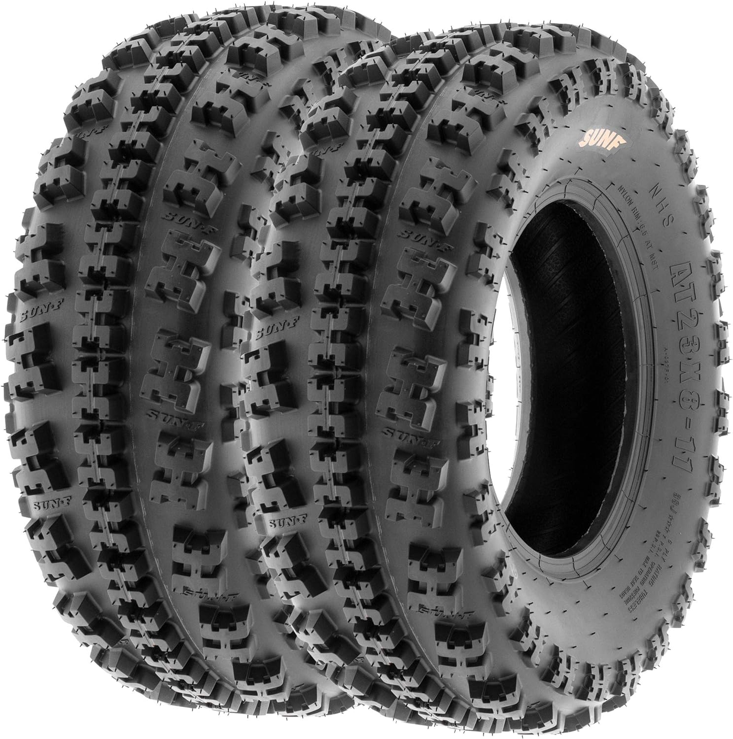 SunF XC ATV UTV Knobby Sport Tires 20x7-8, 6 PR Tubeless A027, Set of 2