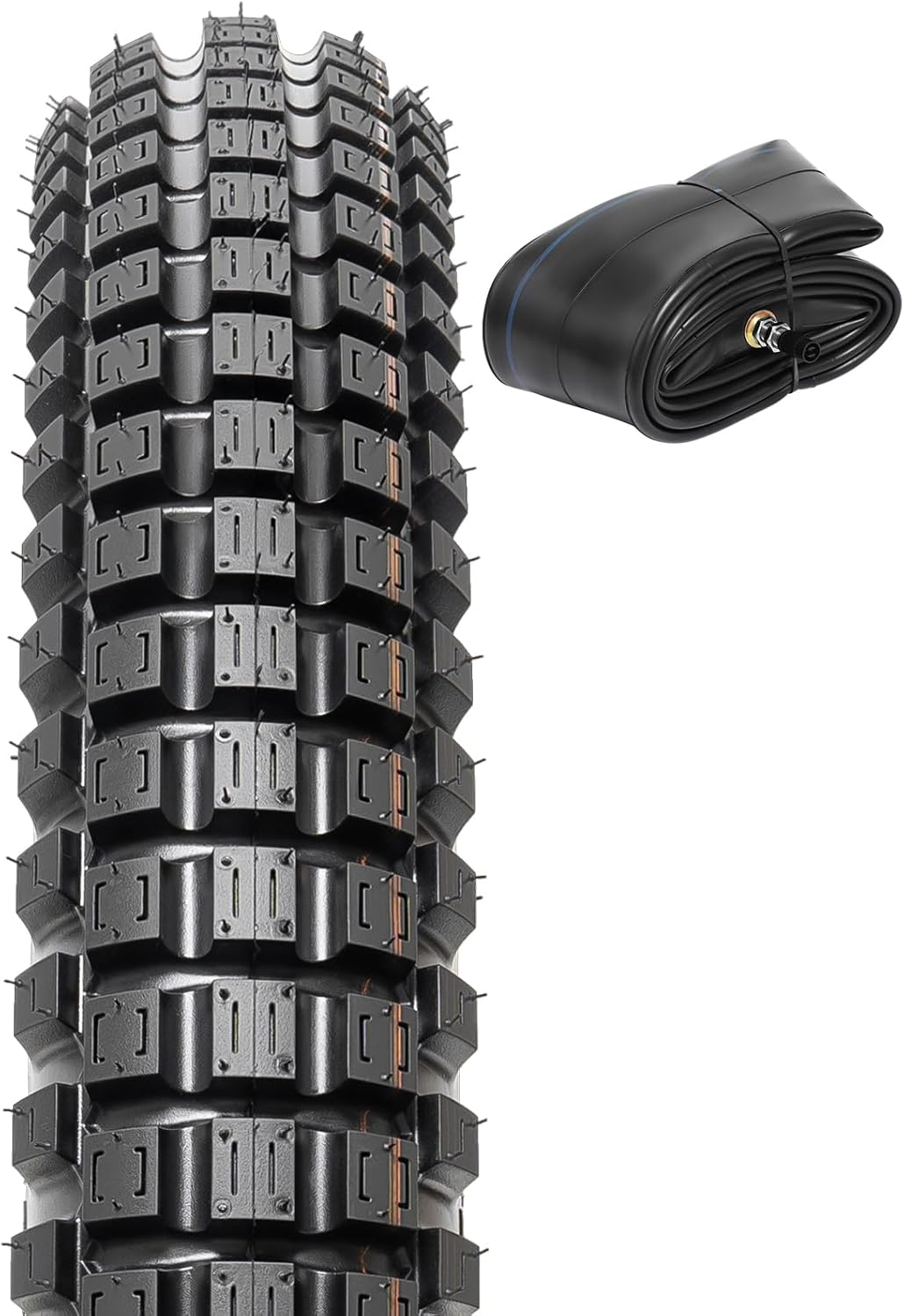 2.75-19 4PR TT 43P Dirt Bike Front/Rear Tire and Heavy Duty Inner Tube Compatible with 2.75-19 Off Road Pit Bike/Motorcycle Tires(P-2011)