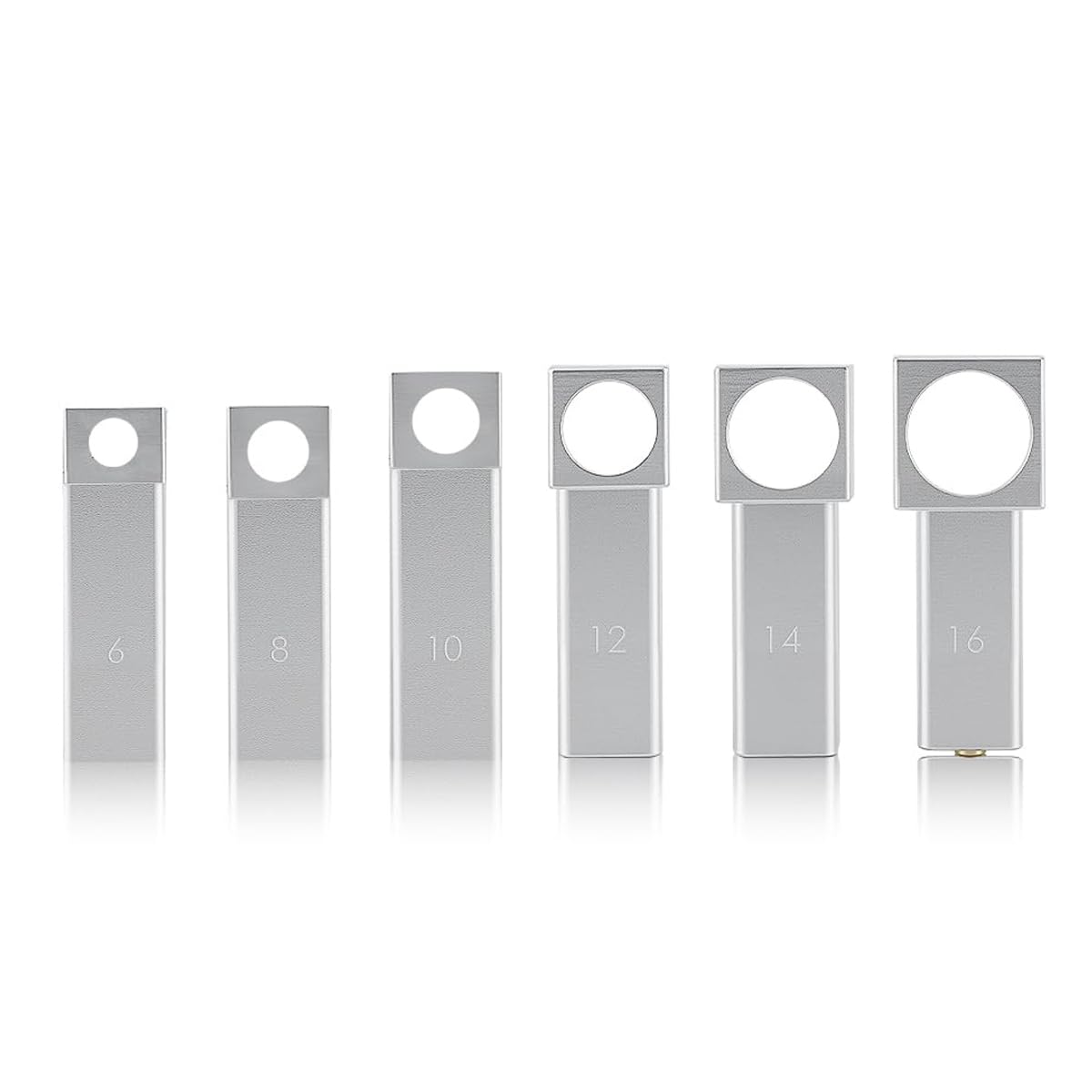 6 Replacement Holes for NEWTRY Dreadlock Machine, Multiple Sizes 6/8/10/12/14/16mm, Suitable for Different Thicknesses of Dreadlocks