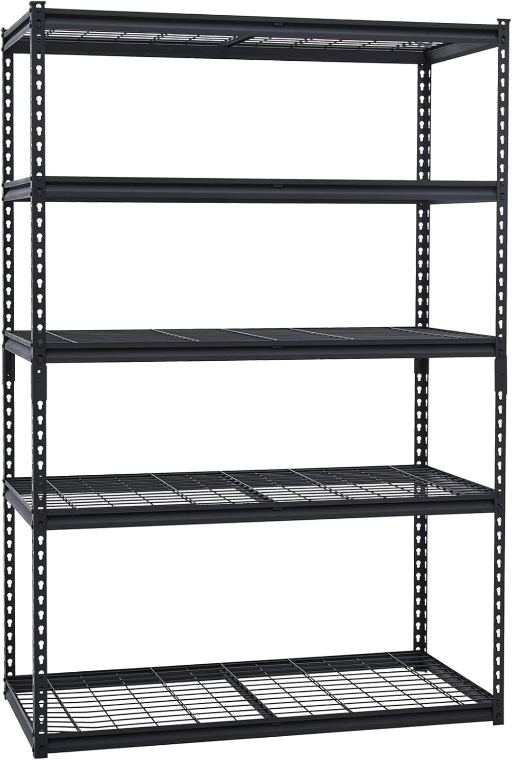 48x24x72 Inch Garage Shelving Heavy Duty, Storage Shelves 2500Lbs Capacity, Adjustable Metal Shelving Unit, 5 Tier Industrial Shelves for Basement Workshop