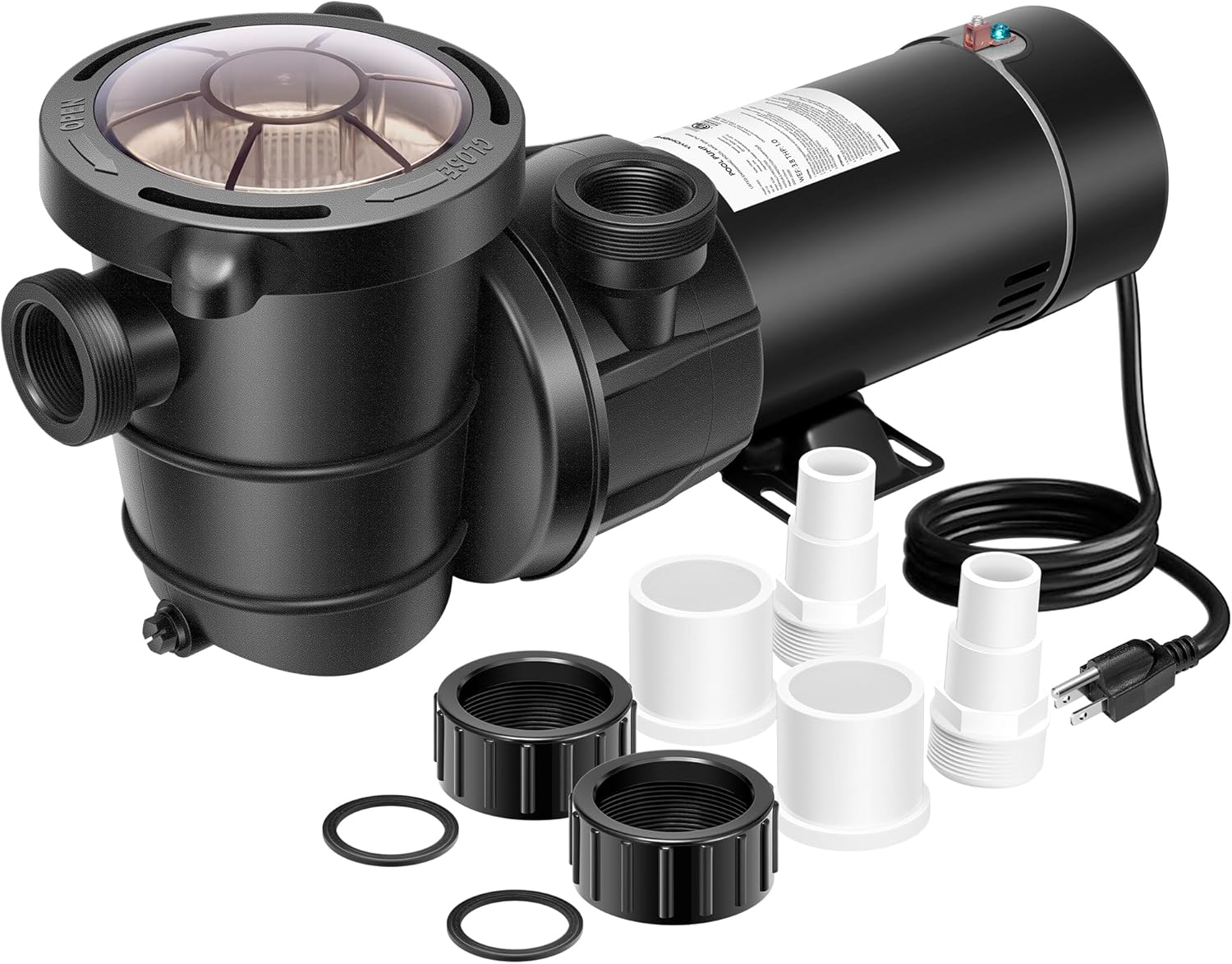 VIVOHOME 2.5HP Dual Voltage Pool Pump, High Lift 78FT Self-Priming, DOE Energy Saving, 1.5