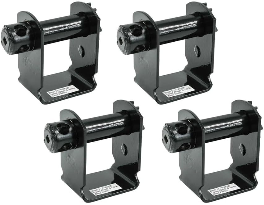 Mytee Products 4 Pack Trailer Winch for Flatbed Trailer - Higher 6670 lbs WLL - Truck C Style Winch for C-Track Racks