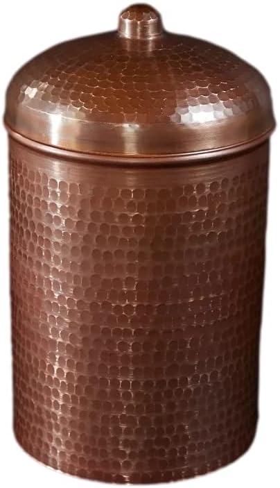 Sertodo Copper Kitchen Compost Canister | Heavy Gauge, Hand Hammered, 100% Pure Copper | Stylish and Sustainable (2 qt, Peacock Patina)