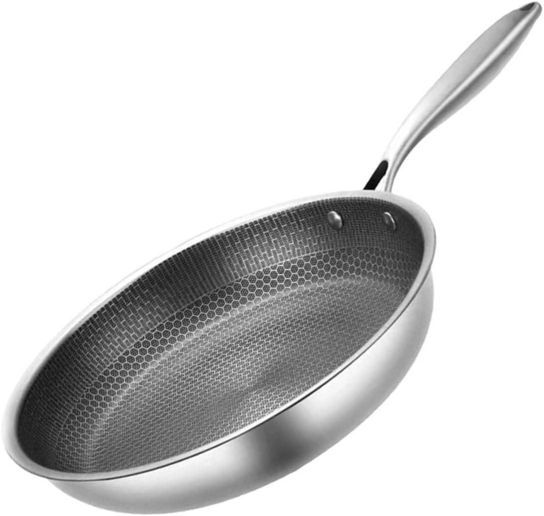 Non Stick Frying Stainless Steel Omelette Honeycomb Frying Cooking Non Stick Cake/As Shown/28Cm,As Shown-28Cm