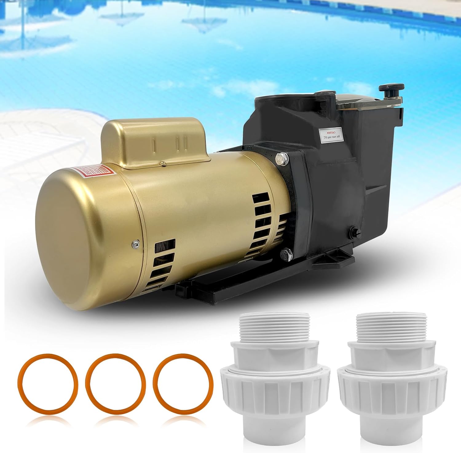 W3SP2615X20 Upgrade 2 HP Pool Pump 115/230V Single Speed Super Pump Compatible with Hayward Pool Pump SP2615X20 for In-Ground Pool and Spa with Corrosion-proof Construction