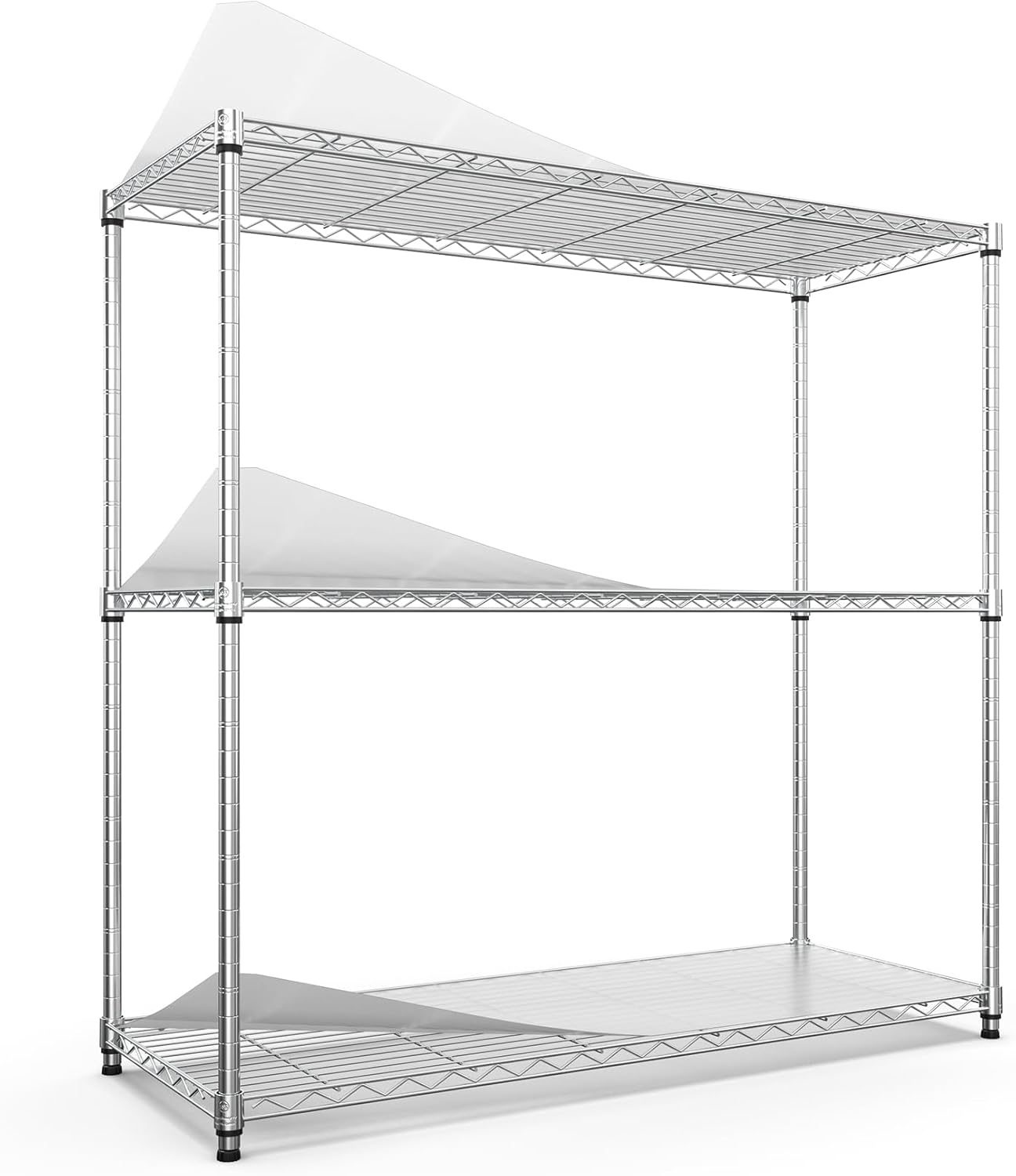 NicBex 3-Tier Heavy Duty Storage Shelving Unit with Adjustable Shelves Wire Shelving with 1050LBS Load Metal Shelf for Kitchen, Pantry, and Bathroom,48