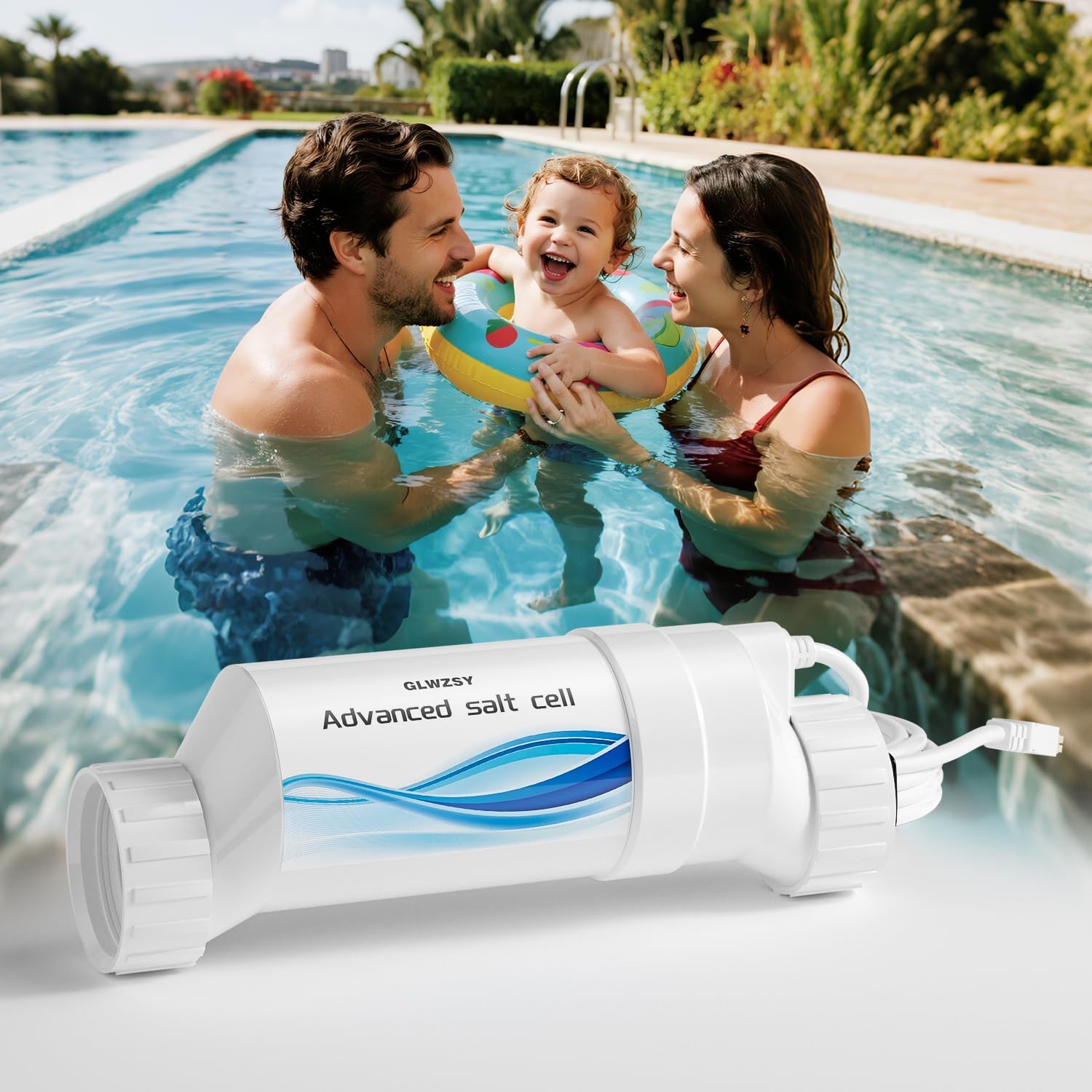 Salt Cell,Up to 40,000 Gallons Swimming Pool Chlornie Generator,Salt Cell for Pool, Chlorination Pool Salt Cell Fits for Hayward W3T-CELL-15 BLW1T15H，Tcell15, Salt Cell T-15, T-Cell-15