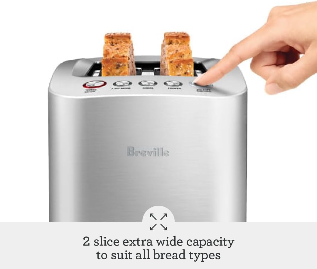 Breville BTA820XL Die-Cast Smart Toaster, 2 Slice, Brushed Stainless Steel