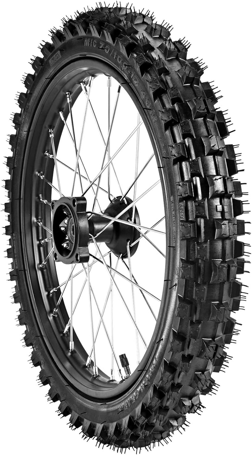 70/100-17 (2.75x17) 1.6x17 Front Wheel Tire and Rim Inner Tube with 15mm Bearing Assembly Motocross Off Road for Dirt Pit Bike (70/100-17(15mm inner bearing))