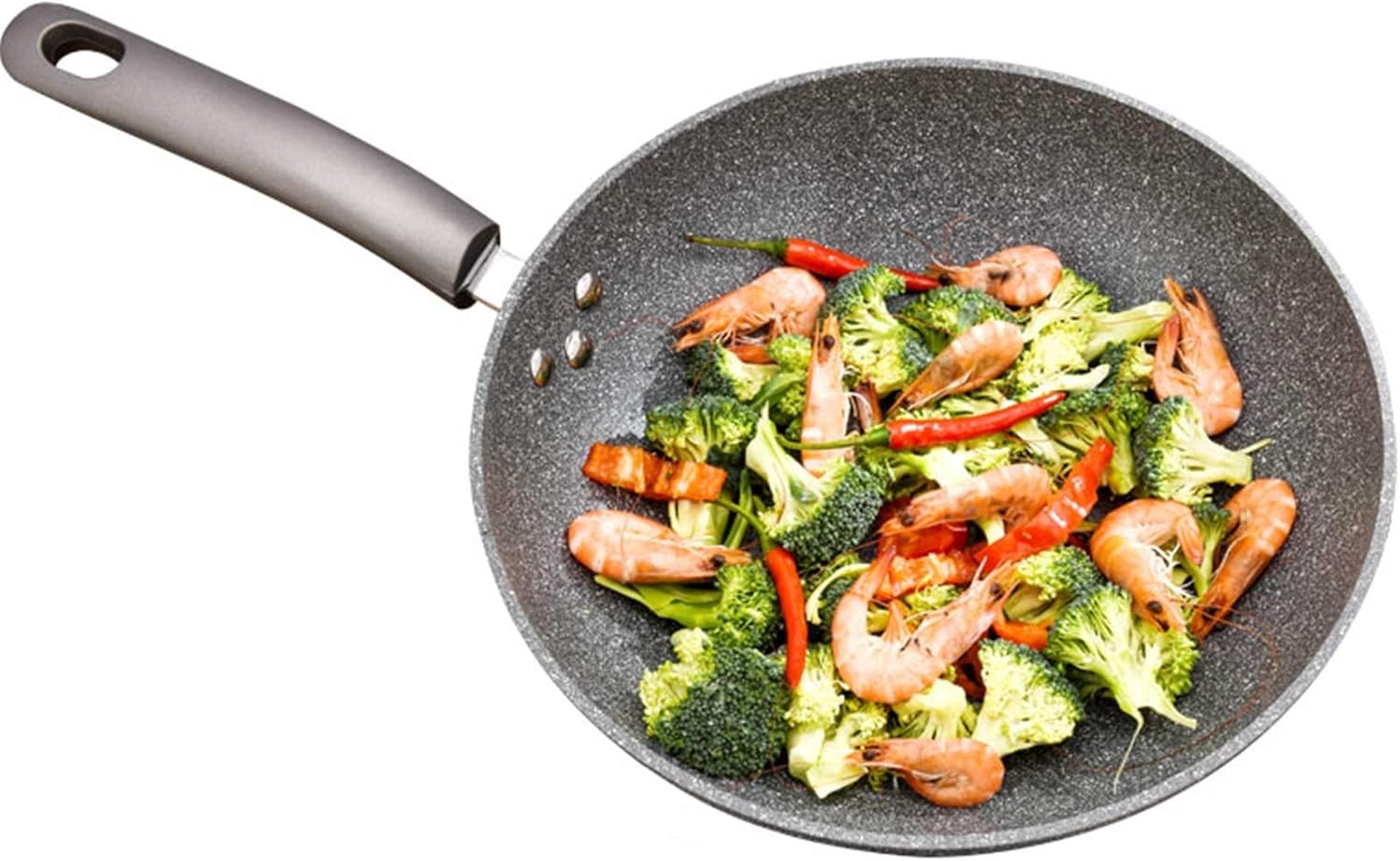 Frying Pan Skillet Fried Eggs Fried Steak Cooking Pot BBQ Picnic Convenient to Clean Wok Induction with Glass Lid (Size : 30cm) (One Color 30cm)