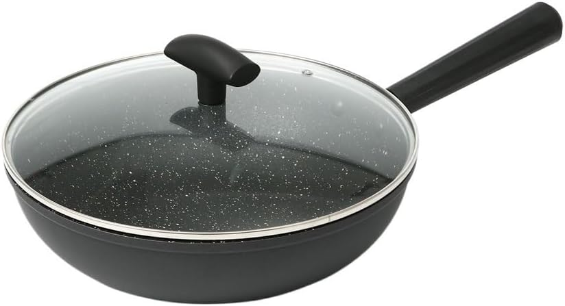 Polwok Wok Rice Stone Non-stick Pan, Frying With Cover Cooker Induction Universal