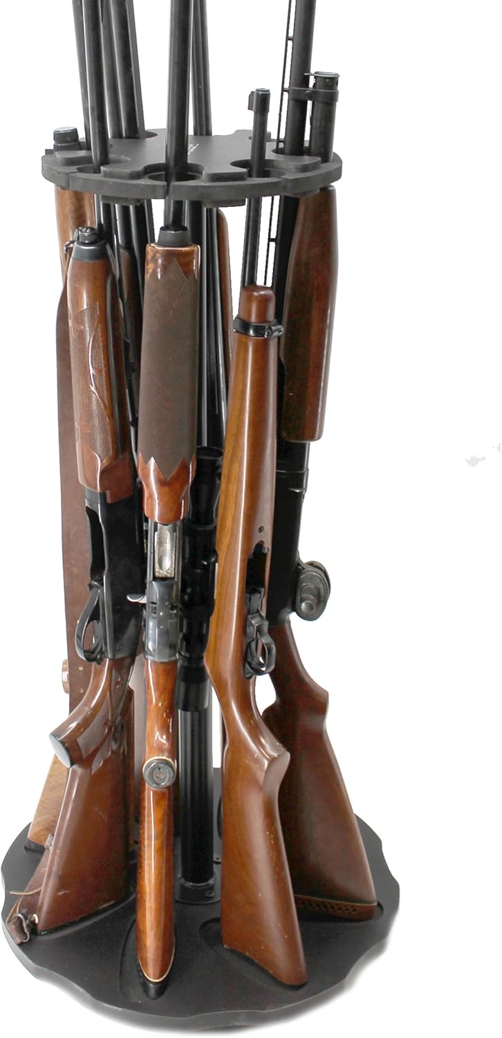 Rush Creek Creations | Spinning Indoor Gun Rack for Rifles & Shotguns for Convenient Gun Accessibility, Gun Holder for 8 Guns, Great Alternative for Gun Cabinet/Gun Safe for Rifles and Pistols