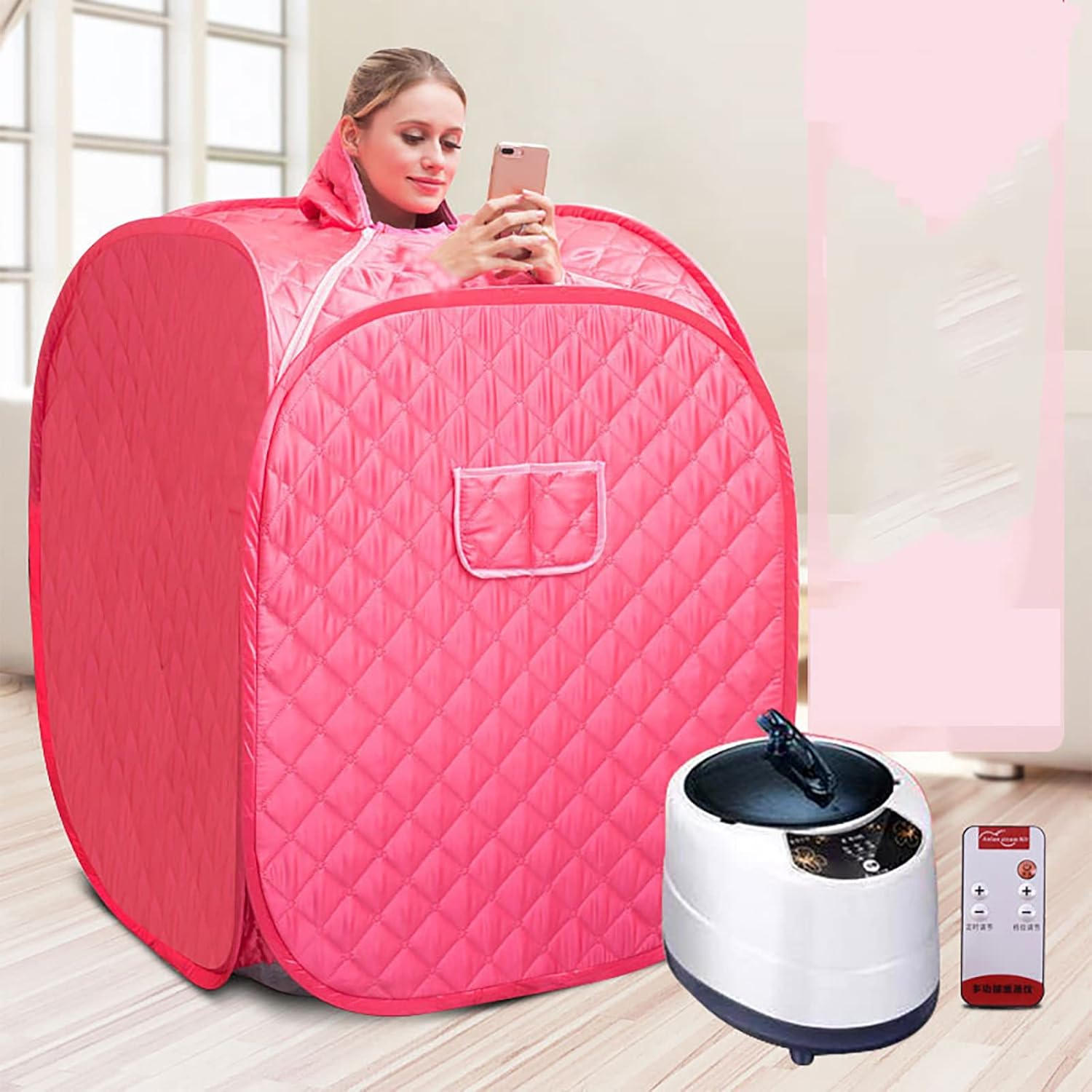 Lightweight Indoor Sauna Tent Portable Steam Sauna Spa Timer 99 Minutes Steam Sauna with Remote Control and 5 Adjustable Levels