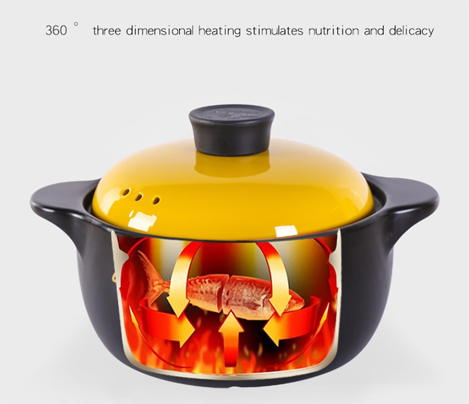 Ceramic Clay Pot for Cooking with Lid Chinese Stew Hot Pot Earthenware Pot for Cooking Rice Noodle and Porridge Milk Soup Casserole Nonstick Cookware for Home Restaurant(5.5l)