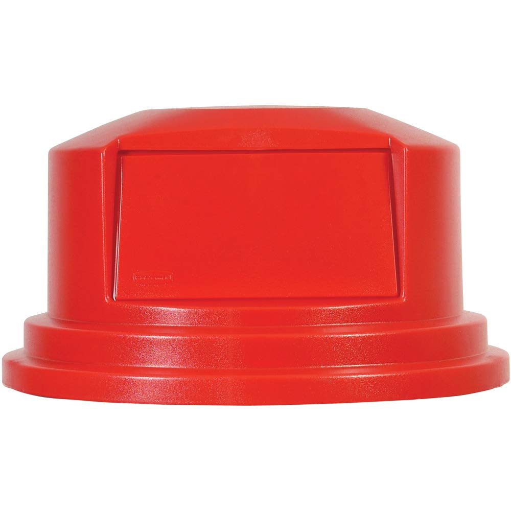 Rubbermaid Commercial Products Brute HDPE Round Dome Top, Red Waste Lid for BRUTE Trash Cans 55 Gal