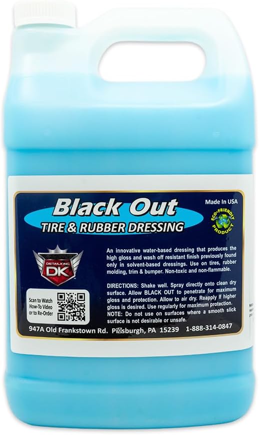 Detail King Black Out Tire Dressing & Wheel Well Dressing - Gallon - Cleans & Shines