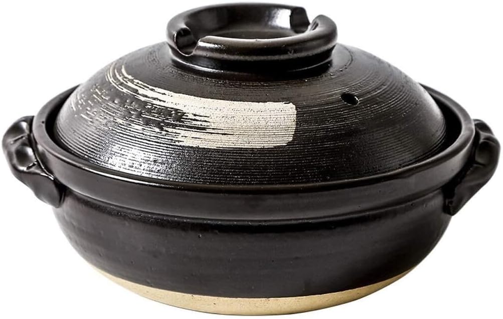 High-Temperature Resistant Ceramic Casserole Pot with Single Lid, Anti-Overflow Design, Heat-Even Cooking, for Soup, Rice, and Stews - & Easy to Handle