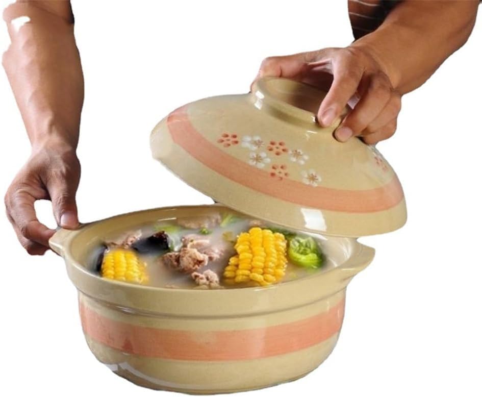 Casserole Stew Pot Ceramic Soup Hand Painted