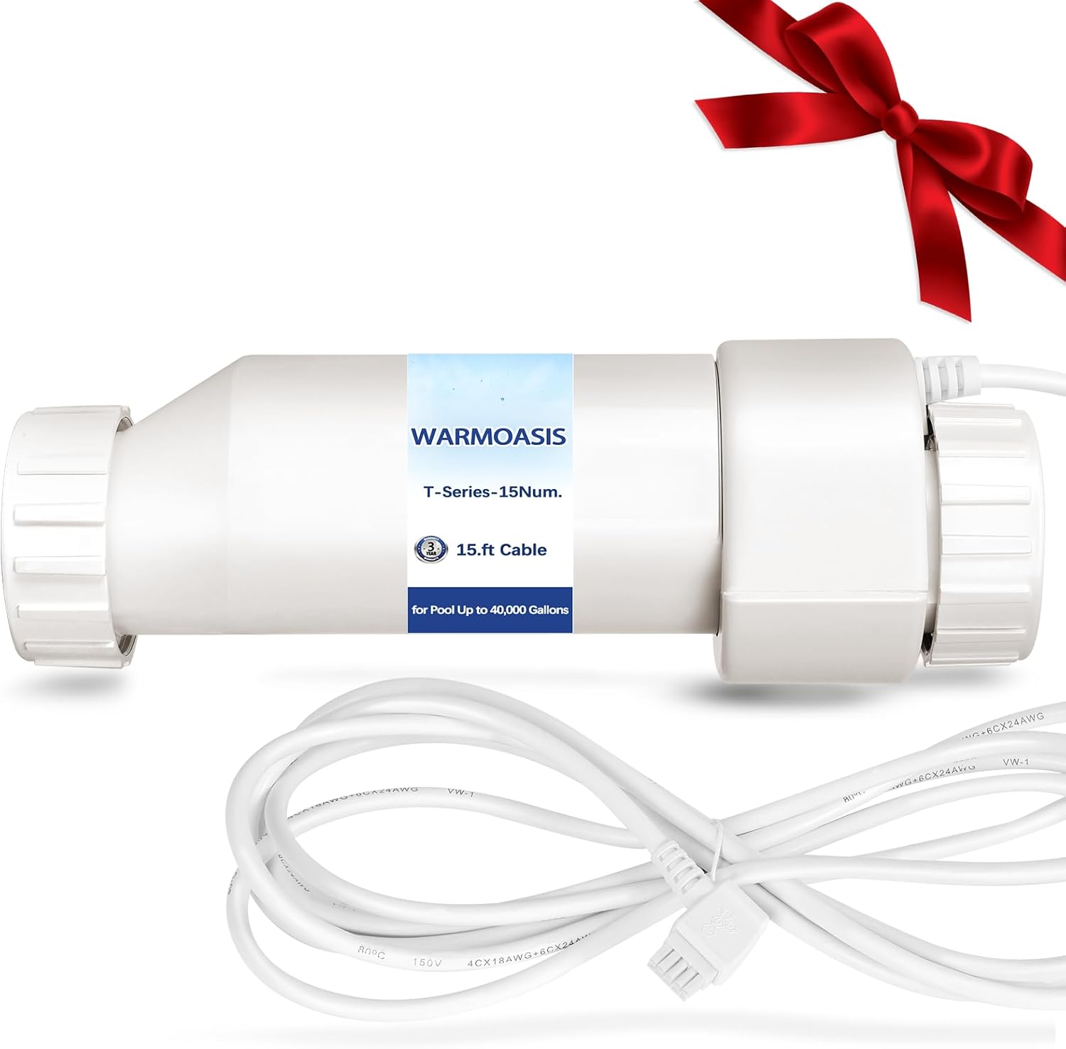 Salt Cell T15 Series Compatible with Hayward T15/T9/T3 Cell,Salt Generator for Inground Pool up to 40,000 Gallons,3 Years Warrnaty Service,Compatible with AqxxRite,SwimPxxx,AqxxPlus