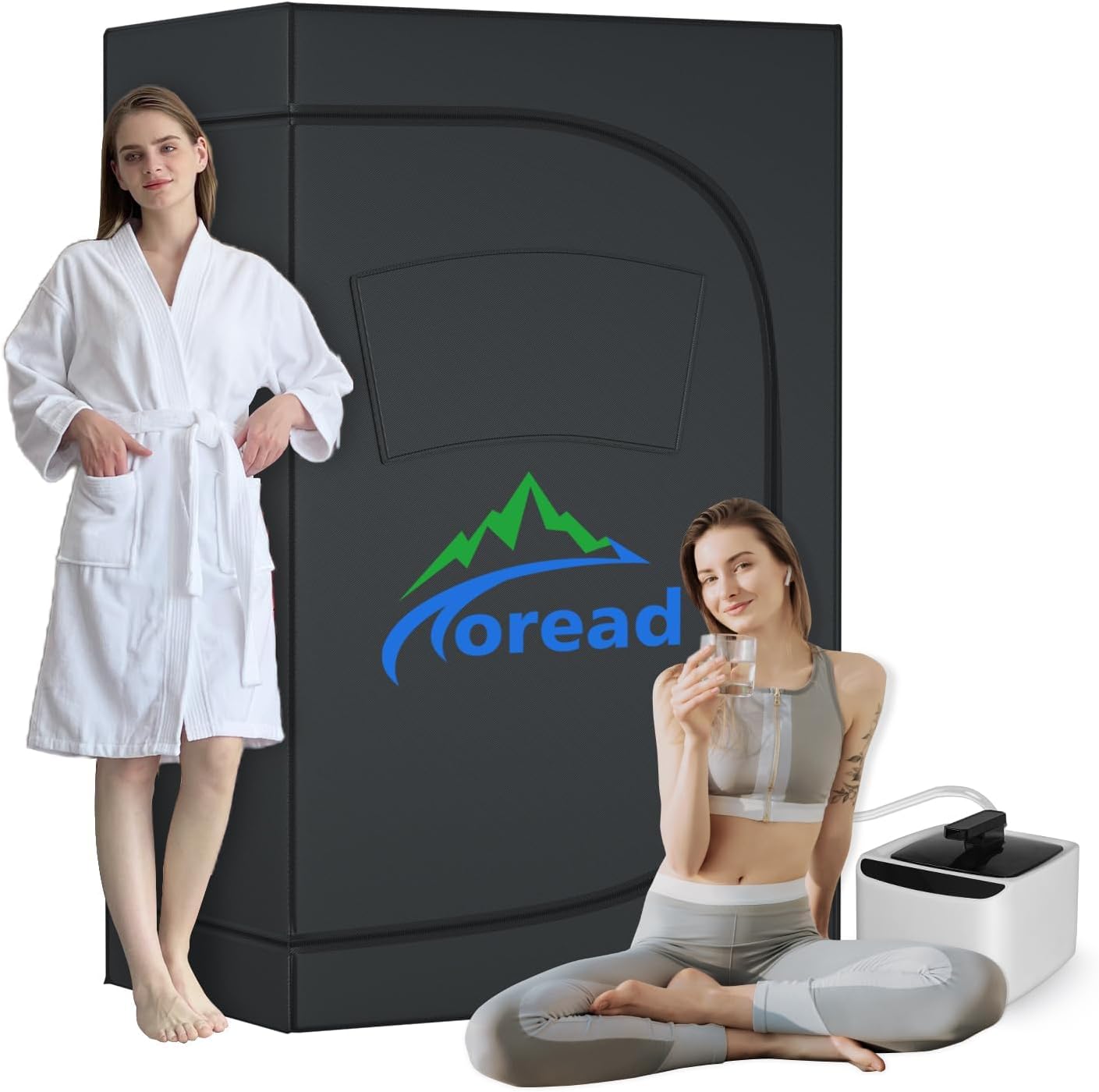 TOREAD 2-Person Full Size Portable Steam Room for Home, 1 or 2 Person Foldable Sauna, 600D Canvas, Indoor Sauna Tent for Relaxation with 4.1L 1000W Steam Generator（70.9